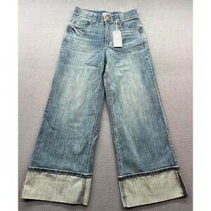 WIT & Wisdom Jeans Womens 4P Luxe Touch Skyrise Wide Leg Cuffed Jeans